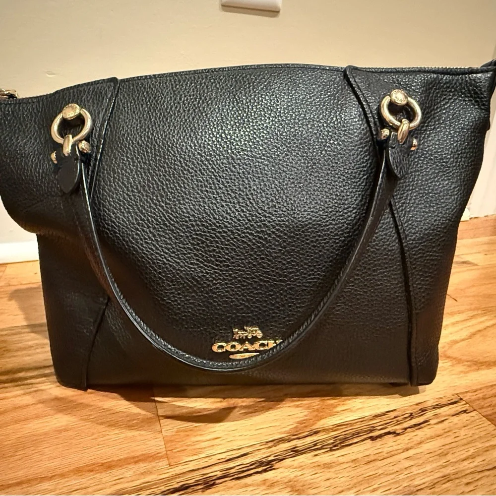 AUTHENTIC Coach Black Kacey Satchel Shoulder Bag (Medium) - Picture 9 of 9